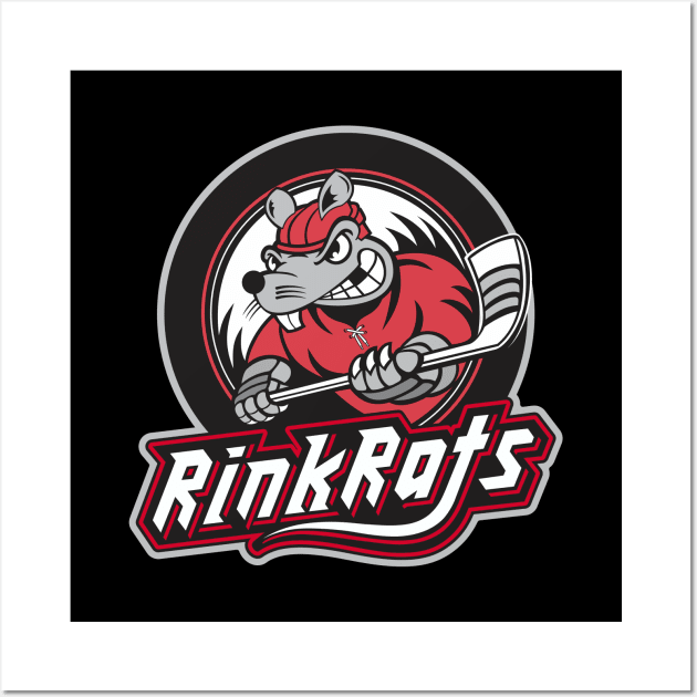 Rink Rats Hockey Logo Wall Art by DavesTees